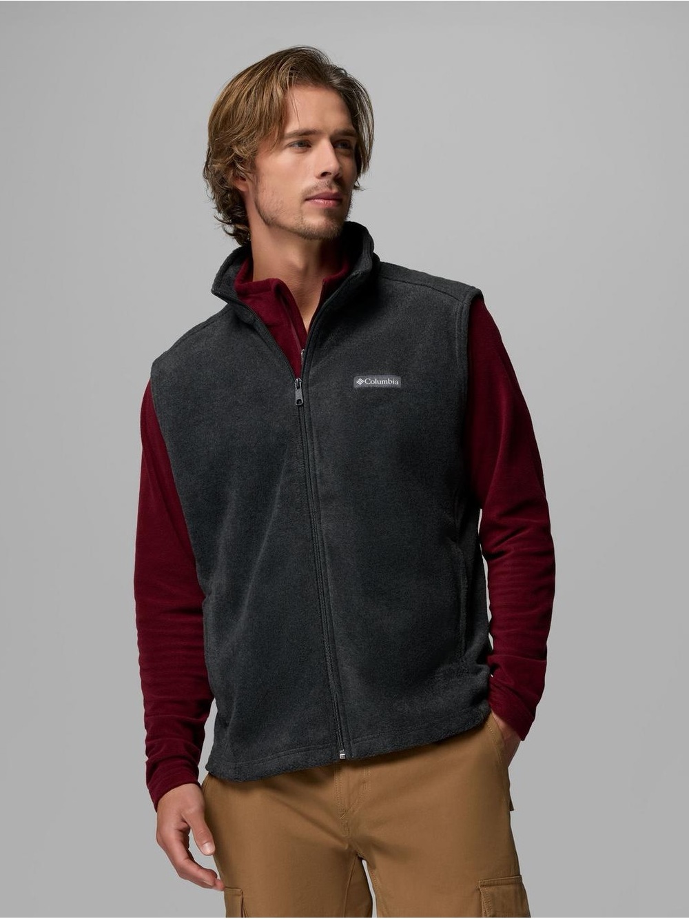 Columbia Steens Mountain Fleece Vest Mens 4XT Charcoal Grey Full Zip Big Tall